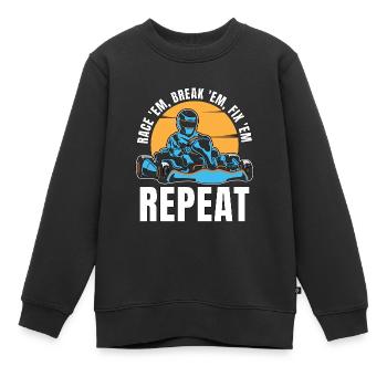 Kart Racing Race 'Em Break 'Em Karting Kart Racer - Kinder Premium Organic Sweatshirt - Schwarz - Vorne - AI Model Kid Female (0cm)