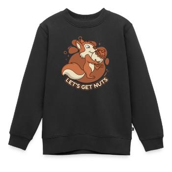 Let’s Get Nuts Écureuil Renard Écureuil Écureuil - Sweat Premium enfant bio - noir - Devant - AI Model Kid Female (0cm)