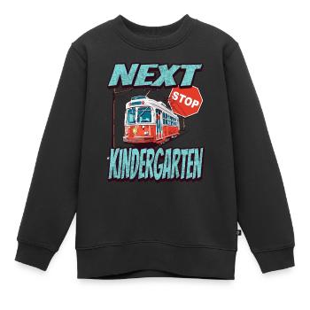 Nächste Haltestelle Kindergarten - Kids - Kinder Premium Organic Sweatshirt - Schwarz - Vorne - AI Model Kid Female (0cm)