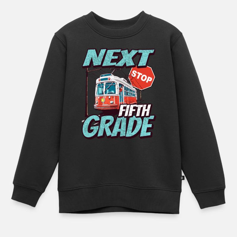 Next stop: Fifth Class - Kids - Kids Premium Organic Sweatshirt - black