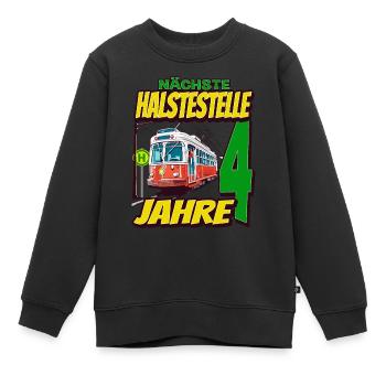Ich Bin 4 Straßenbahnen - Straßenbahn - Kinder Premium Organic Sweatshirt - Schwarz - Vorne - AI Model Kid Female (0cm)