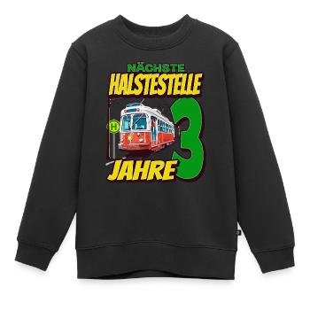 Ich Bin 3 Straßenbahnen - Straßenbahn - Kinder Premium Organic Sweatshirt - Schwarz - Vorne - AI Model Kid Female (0cm)