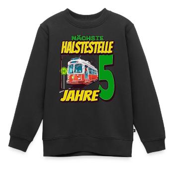 Ich Bin 5 Straßenbahnen - Straßenbahn - Kinder Premium Organic Sweatshirt - Schwarz - Vorne - AI Model Kid Female (0cm)