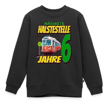 Ich Bin 6 Straßenbahnen - Straßenbahn - Kinder Premium Organic Sweatshirt - Schwarz - Vorne - AI Model Kid Female (0cm)