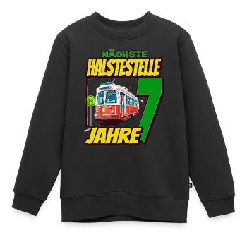 Ich Bin 7 Straßenbahnen - Straßenbahn - Kinder Premium Organic Sweatshirt - Schwarz - Vorne - AI Model Kid Female (0cm)