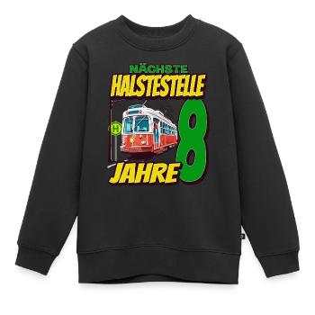 Ich Bin 8 Straßenbahnen - Straßenbahn - Kinder Premium Organic Sweatshirt - Schwarz - Vorne - AI Model Kid Female (0cm)