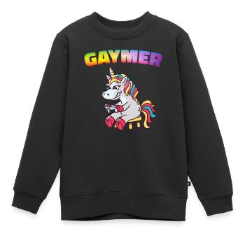 Einhorn Einhörner Fabelwesen Mystisch - Kinder Premium Organic Sweatshirt - Schwarz - Vorne - AI Model Kid Female (0cm)