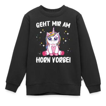 Einhorn Einhörner Fabelwesen Mystisch - Kinder Premium Organic Sweatshirt - Schwarz - Vorne - AI Model Kid Female (0cm)