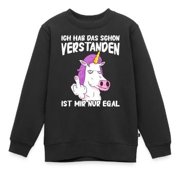 Einhorn Einhörner Fabelwesen Mystisch - Kinder Premium Organic Sweatshirt - Schwarz - Vorne - AI Model Kid Female (0cm)