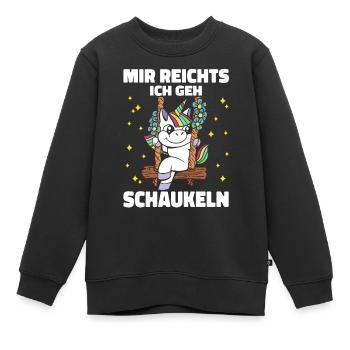 Einhorn Einhörner Fabelwesen Mystisch - Kinder Premium Organic Sweatshirt - Schwarz - Vorne - AI Model Kid Female (0cm)