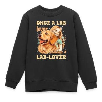 Une fois un amateur de labo toujours un amoureux du labo - Sweat Premium enfant bio - noir - Devant - AI Model Kid Female (0cm)