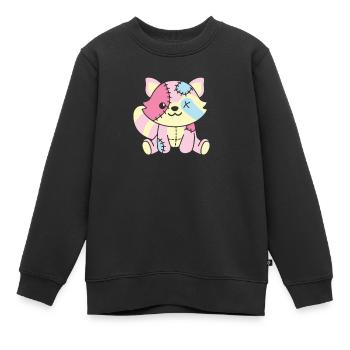 Kawaii Gothic Waschbär Pastellfarben Gothic - Kinder Premium Organic Sweatshirt - Schwarz - Vorne - AI Model Kid Female (0cm)