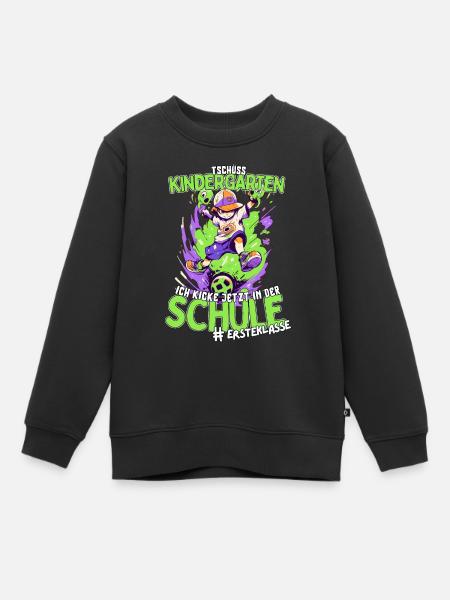 Fußball Einschulung 2023: Abschied Kindergarten - Kinder Premium Organic Sweatshirt - Schwarz