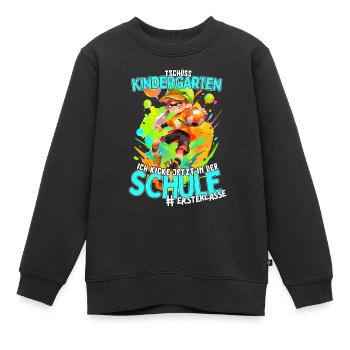 Kindergarten Ade: Fußball 2023 Einschulung Junge - Kinder Premium Organic Sweatshirt - Schwarz - Vorne - AI Model Kid Female (0cm)