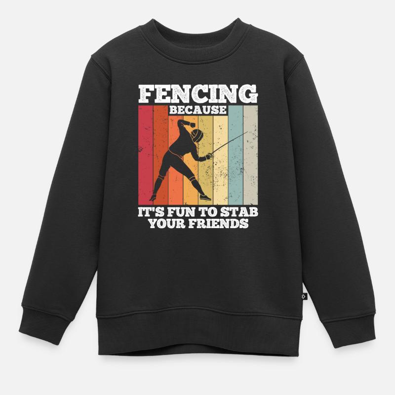 Fechten - Kinder Premium Organic Sweatshirt - Schwarz