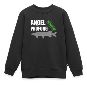 Angelprüfung Bestanden - Kinder Premium Organic Sweatshirt - Schwarz - Vorne - AI Model Kid Female (0cm)