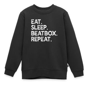 Beatboxing Beatboxer - Eat Sleep Beatbox Repeat - Kinder Premium Organic Sweatshirt - Schwarz - Vorne - AI Model Kid Female (0cm)