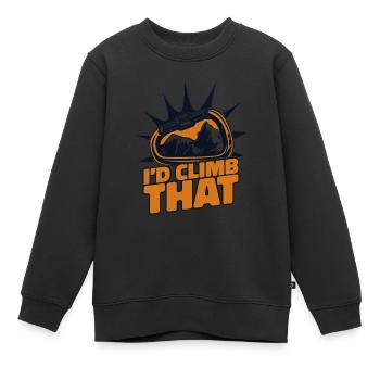 I'd Climb That Alpinklettern Sportklettern - Kinder Premium Organic Sweatshirt - Schwarz - Vorne - AI Model Kid Female (0cm)