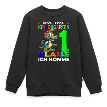 Bye Kindergarten | Schulanfang | Einschulung - Kinder Premium Organic Sweatshirt - Schwarz - Vorne - AI Model Kid Female (0cm)