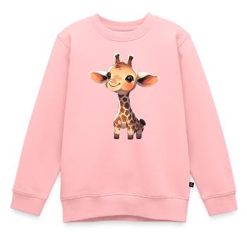 Giraffe - Kinder Premium Organic Sweatshirt - Rosa - Vorne - AI Model Kid Female (0cm)