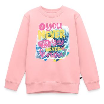 GEBEN SIE NIEMALS AUF - Kinder Premium Organic Sweatshirt - Rosa - Vorne - AI Model Kid Female (0cm)