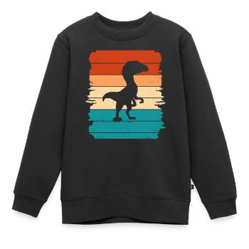 Dino - Kinder Premium Organic Sweatshirt - Schwarz - Vorne - AI Model Kid Female (0cm)