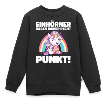 Einhorn Einhörner Fabelwesen Mystisch - Kinder Premium Organic Sweatshirt - Schwarz - Vorne - AI Model Kid Female (0cm)