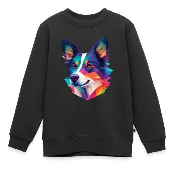 Border Collie Hund Hunderasse Collie Hunde Design - Kinder Premium Organic Sweatshirt - Schwarz - Vorne - AI Model Kid Female (0cm)