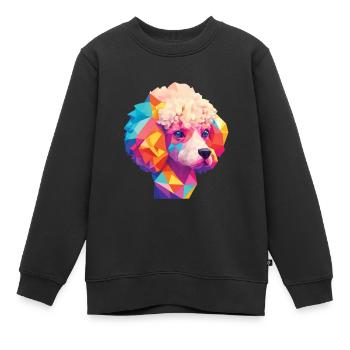 Pudel Hund Hunde Design Pudeln Kunst Haustier - Kinder Premium Organic Sweatshirt - Schwarz - Vorne - AI Model Kid Female (0cm)