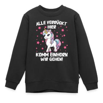 Einhorn Einhörner Fabelwesen Mystisch - Kinder Premium Organic Sweatshirt - Schwarz - Vorne - AI Model Kid Female (0cm)