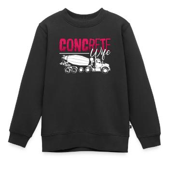 Finition de béton Béton Épouse Maçon de construction - Sweat Premium enfant bio - noir - Devant - AI Model Kid Female (0cm)