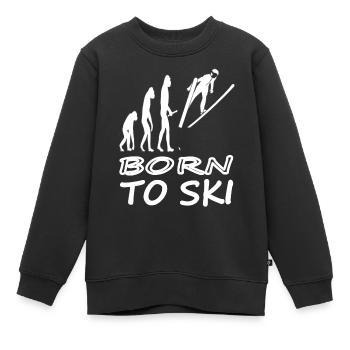 Ski Homo Sapien Ski Resort Moniteur de ski Cadeau - Sweat Premium enfant bio - noir - Devant - AI Model Kid Female (0cm)