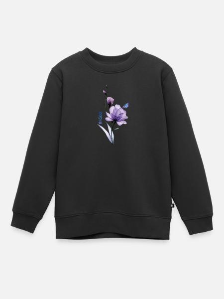 Sommerblumen, Japanische Kunst Summer Flowers - Kinder Premium Organic Sweatshirt - Schwarz
