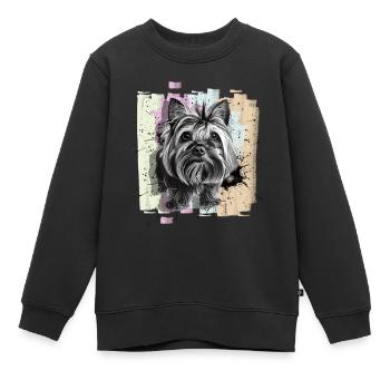 Yorkshire Terrier - Kinder Premium Organic Sweatshirt - Schwarz - Vorne - AI Model Kid Female (0cm)