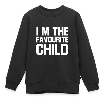 Lustig, ich bin das Lieblingskind Geschwister - Kinder Premium Organic Sweatshirt - Schwarz - Vorne - AI Model Kid Female (0cm)