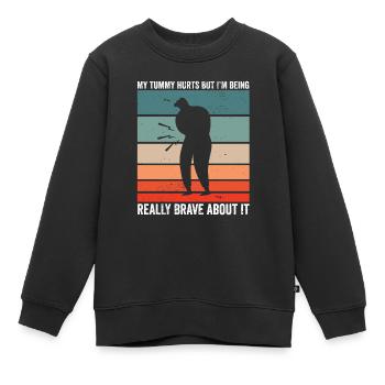 Drôle de survivant de maux de ventre Mon ventre fait mal coeliaque - Sweat Premium enfant bio - noir - Devant - AI Model Kid Female (0cm)