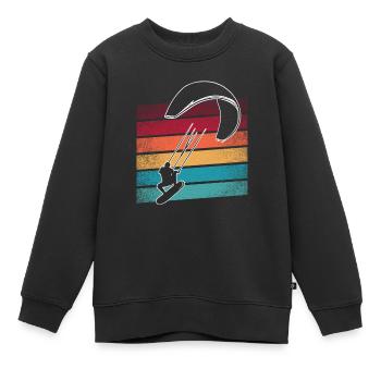 Kitesurfer Kiteboard Kitesurfen Kitesurf - Kinder Premium Organic Sweatshirt - Schwarz - Vorne - AI Model Kid Female (0cm)