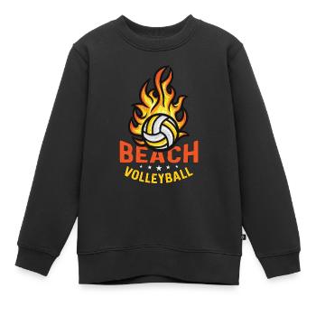 Volleyball de plage Vacances Équipe de volleyball - Sweat Premium enfant bio - noir - Devant - AI Model Kid Female (0cm)