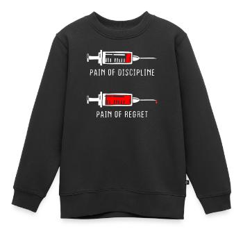 Douleur de la discipline Regret Discipline Fitness Succès - Sweat Premium enfant bio - noir - Devant - AI Model Kid Female (0cm)