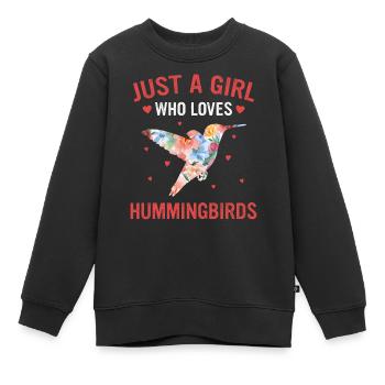 Colibri Colibri Colibri Oiseau Colibri Animal - Sweat Premium enfant bio - noir - Devant - AI Model Kid Female (0cm)
