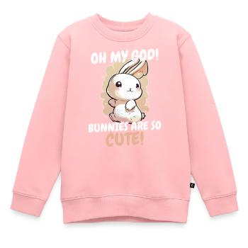 Lapin Lapin Animal Lapin - Sweat Premium enfant bio - rose - Devant - AI Model Kid Female (0cm)