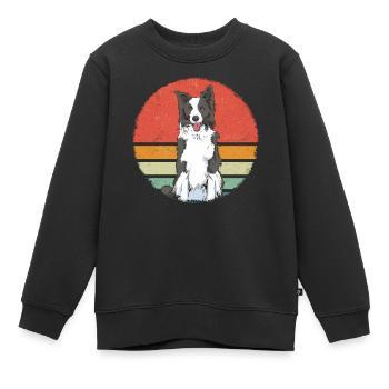 Border Collie Propriétaire de chien - Sweat Premium enfant bio - noir - Devant - AI Model Kid Female (0cm)
