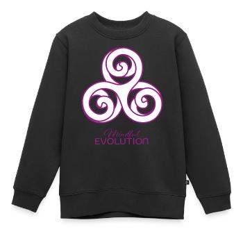 Triskele Sixkele mindful evolution & I will rise - Kids Premium Organic Sweatshirt - black - Front - AI Model Kid Female (0cm)