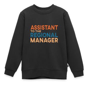 Assistant to the Regional Manager - Kids Premium Organic Sweatshirt - black - Front - AI Model Kid Female (0cm)