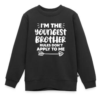 m Der jüngste Bruder Jüngstes Geschwisterkind - Kinder Premium Organic Sweatshirt - Schwarz - Vorne - AI Model Kid Female (0cm)