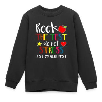 Rock The Test Teacher Journée de test Journée de test - Sweat Premium enfant bio - noir - Devant - AI Model Kid Female (0cm)