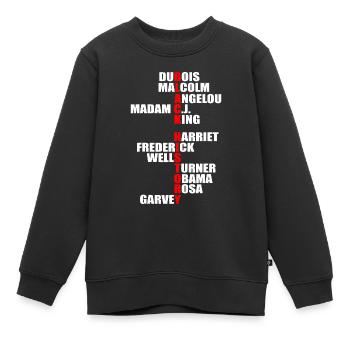 Histoire des Noirs Mois africain Soutien à la mélanine - Sweat Premium enfant bio - noir - Devant - AI Model Kid Female (0cm)