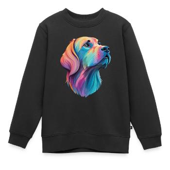 Labrador Hund - Liebevoller Vierbeiner Design - Kinder Premium Organic Sweatshirt - Schwarz - Vorne - AI Model Kid Female (0cm)