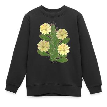 Kaktus - Kaktusblüten - Flora - Afrika - Kinder Premium Organic Sweatshirt - Schwarz - Vorne - AI Model Kid Female (0cm)