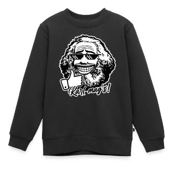 Karl Marx mag's (zweifarbig) - Kinder Premium Organic Sweatshirt - Schwarz - Vorne - AI Model Kid Female (0cm)